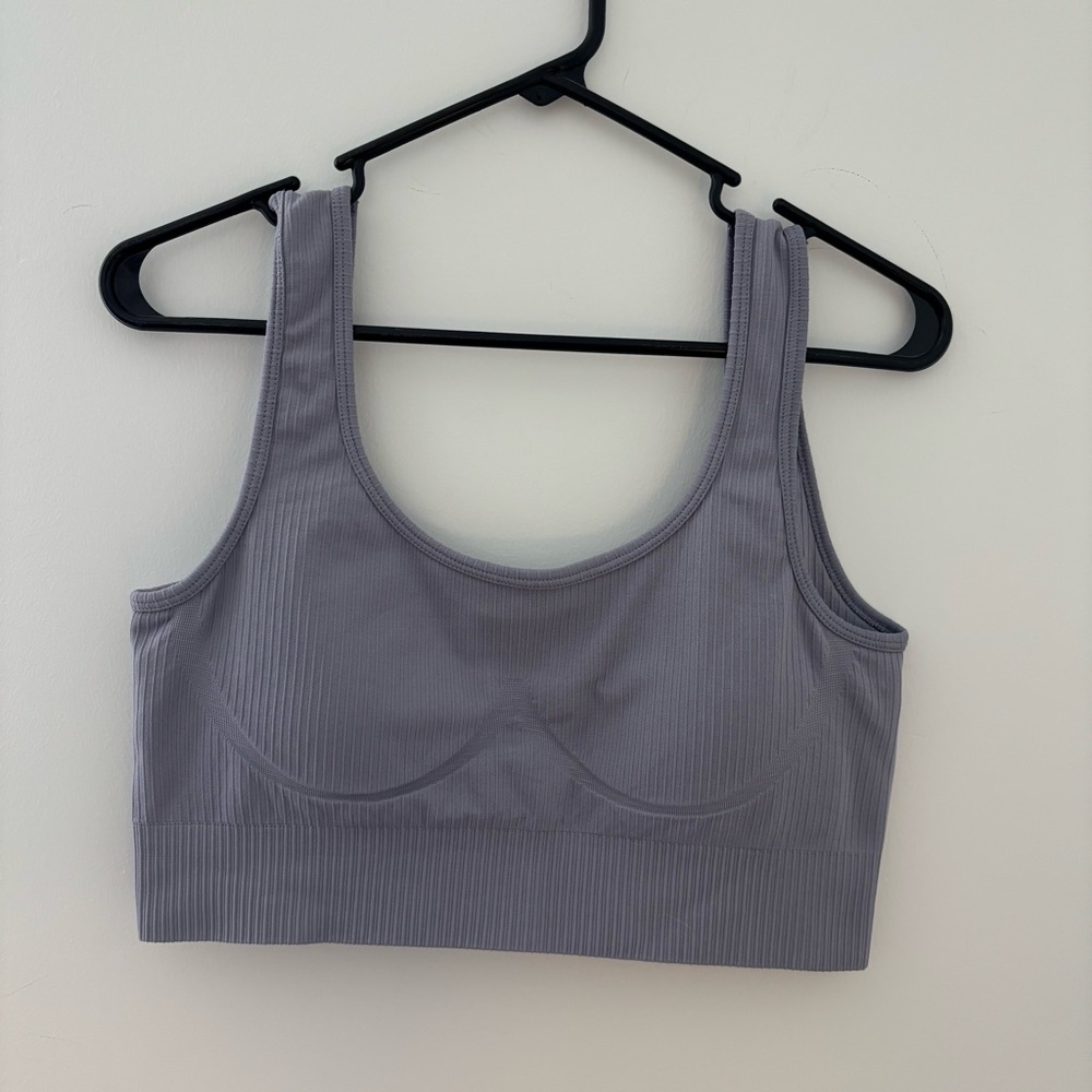 Sacré Purple Ribbed Sports Bra